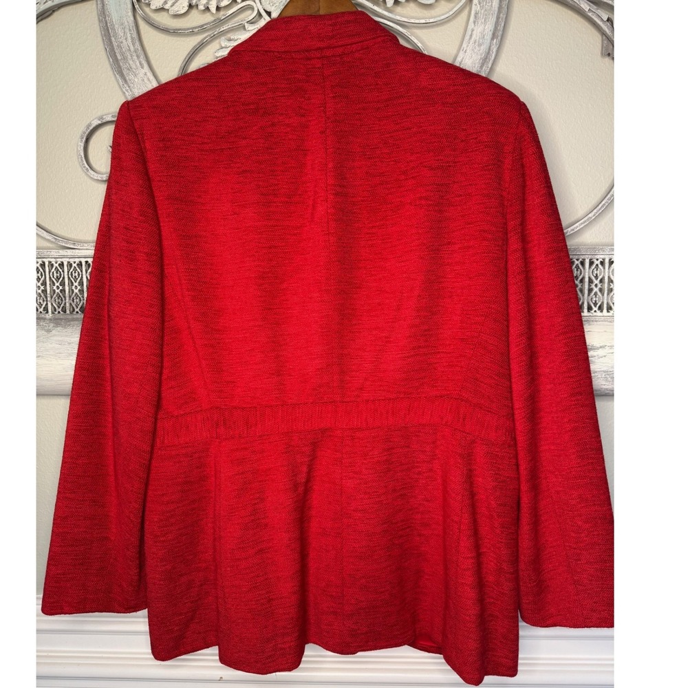 Vintage BR Red Textured Single Button Blazer Jacket Made in USA Size 14 - Picture 2 of 6